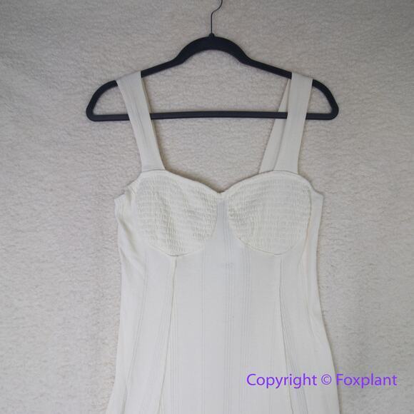 New!  FREE PEOPLE BEACH AVIVA RIBBED MIDI DRESS IN IVORY, size L - Picture 5 of 16